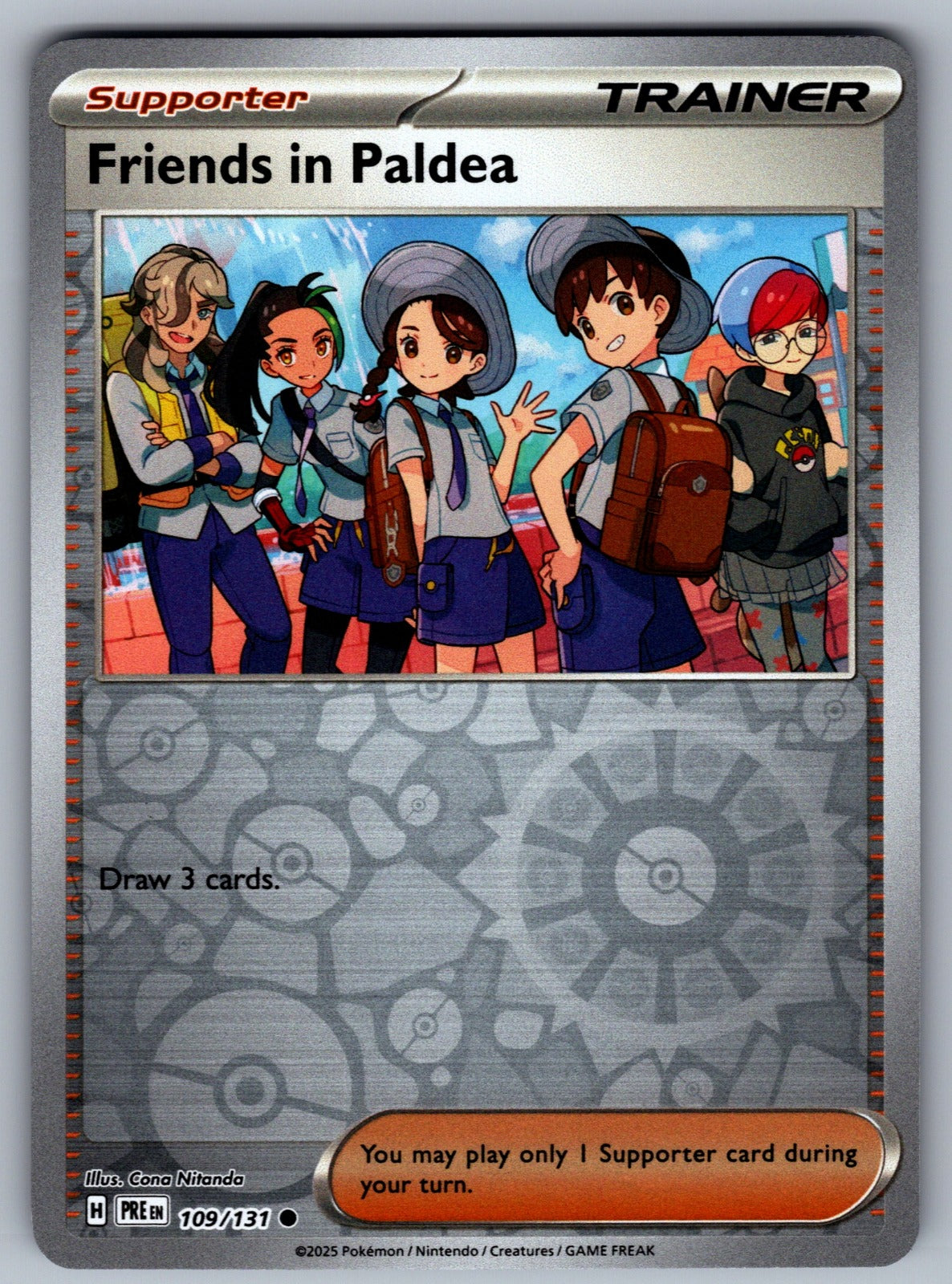 Friends in Paldea - Reverse Holo Common SV: Prismatic Evolutions 109/131 NM 2025