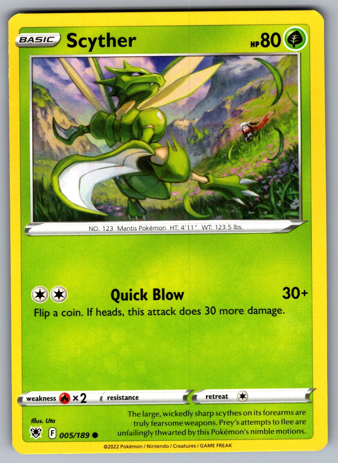 Scyther (005) Common SWSH10: Astral Radiance 005/189 NM 2022