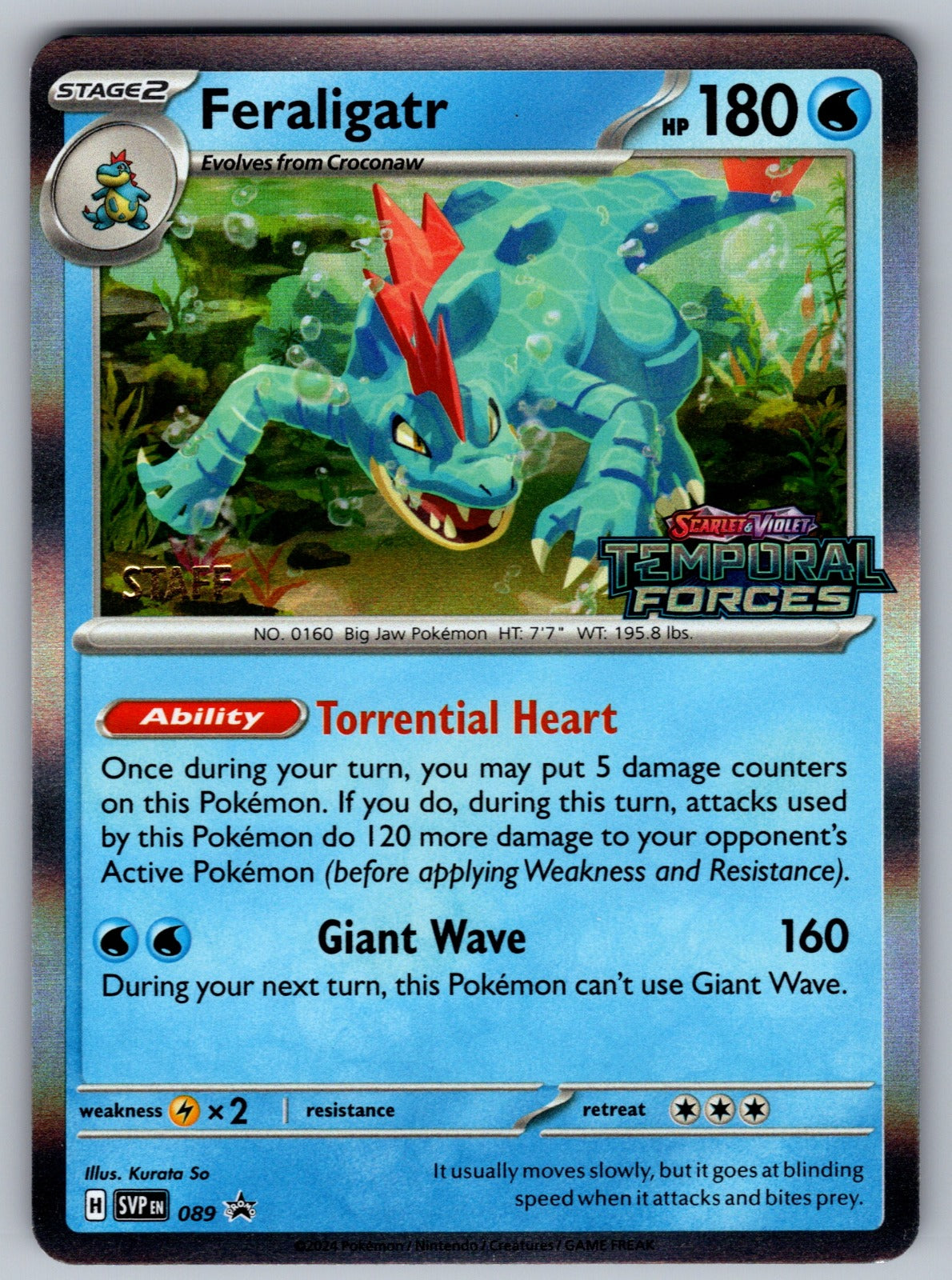 Feraligatr - (Prerelease) [Staff] Holo Promo SV: Scarlet & Violet Promo Cards 08