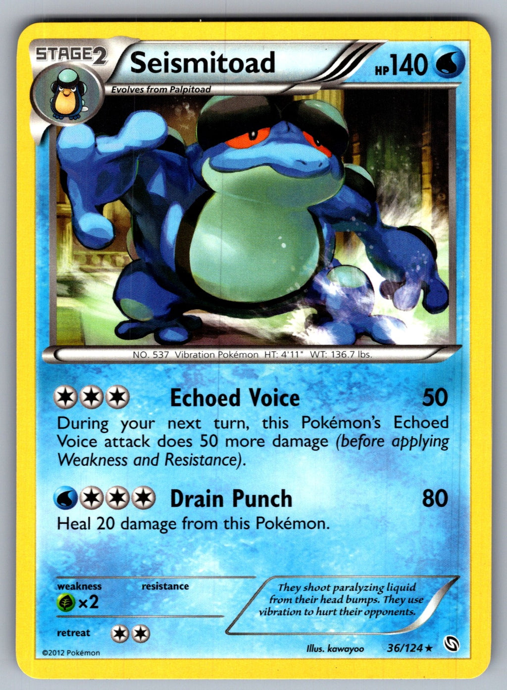 Seismitoad Rare Dragons Exalted 36/124 LP 2012