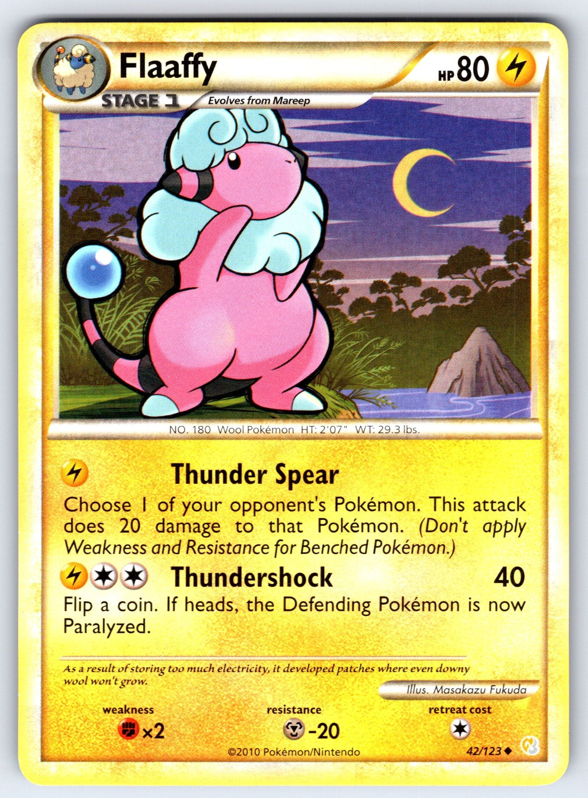 Flaaffy Uncommon HeartGold SoulSilver 42/123 LP 2010