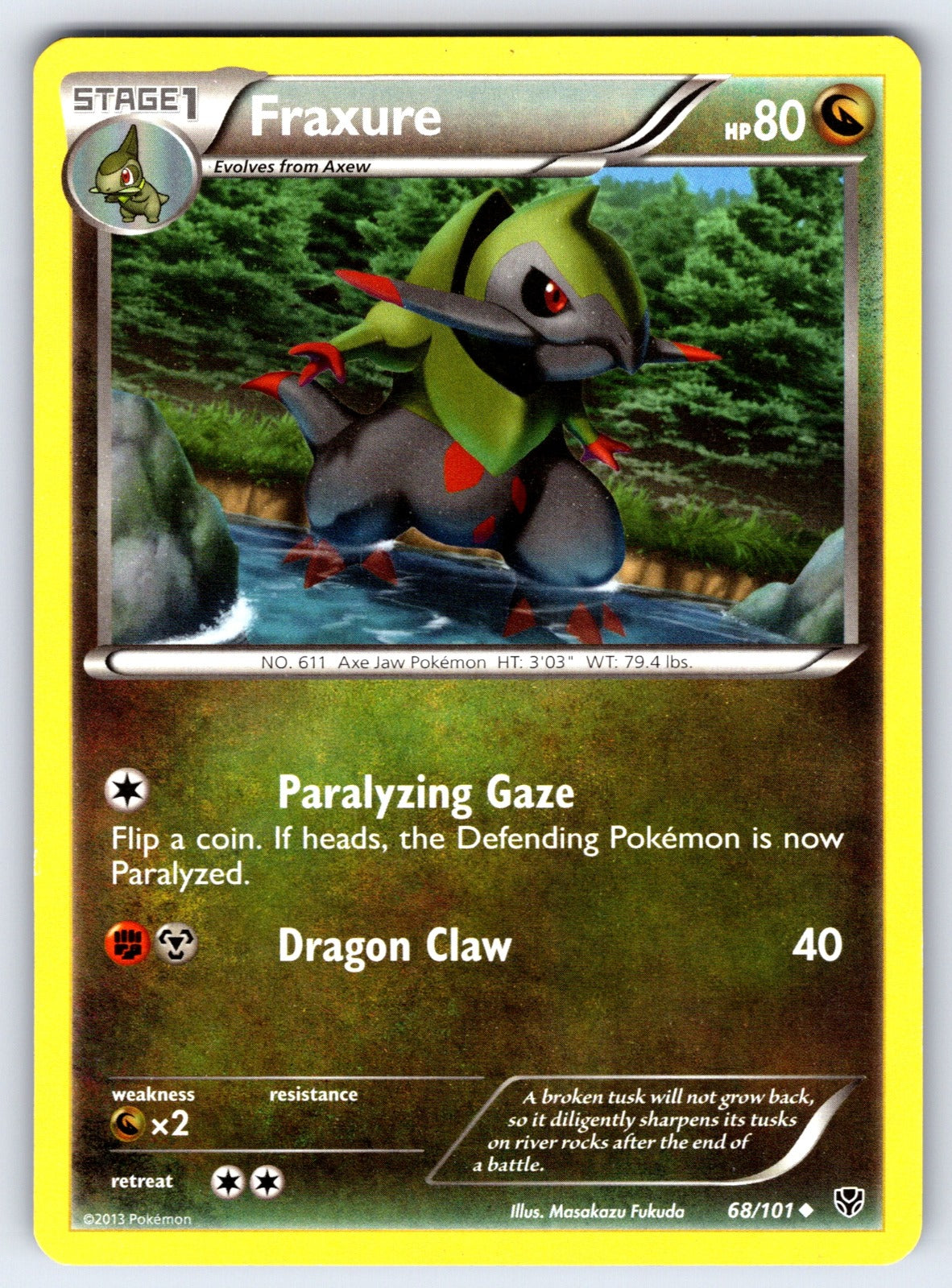 Fraxure Uncommon Plasma Blast 68/101 LP 2013