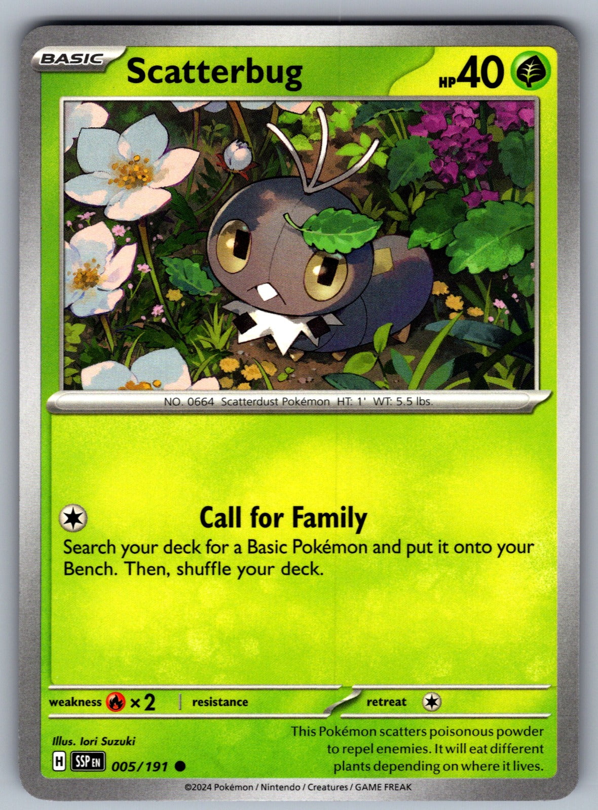 Scatterbug Common SV08: Surging Sparks 005/191 NM 2024