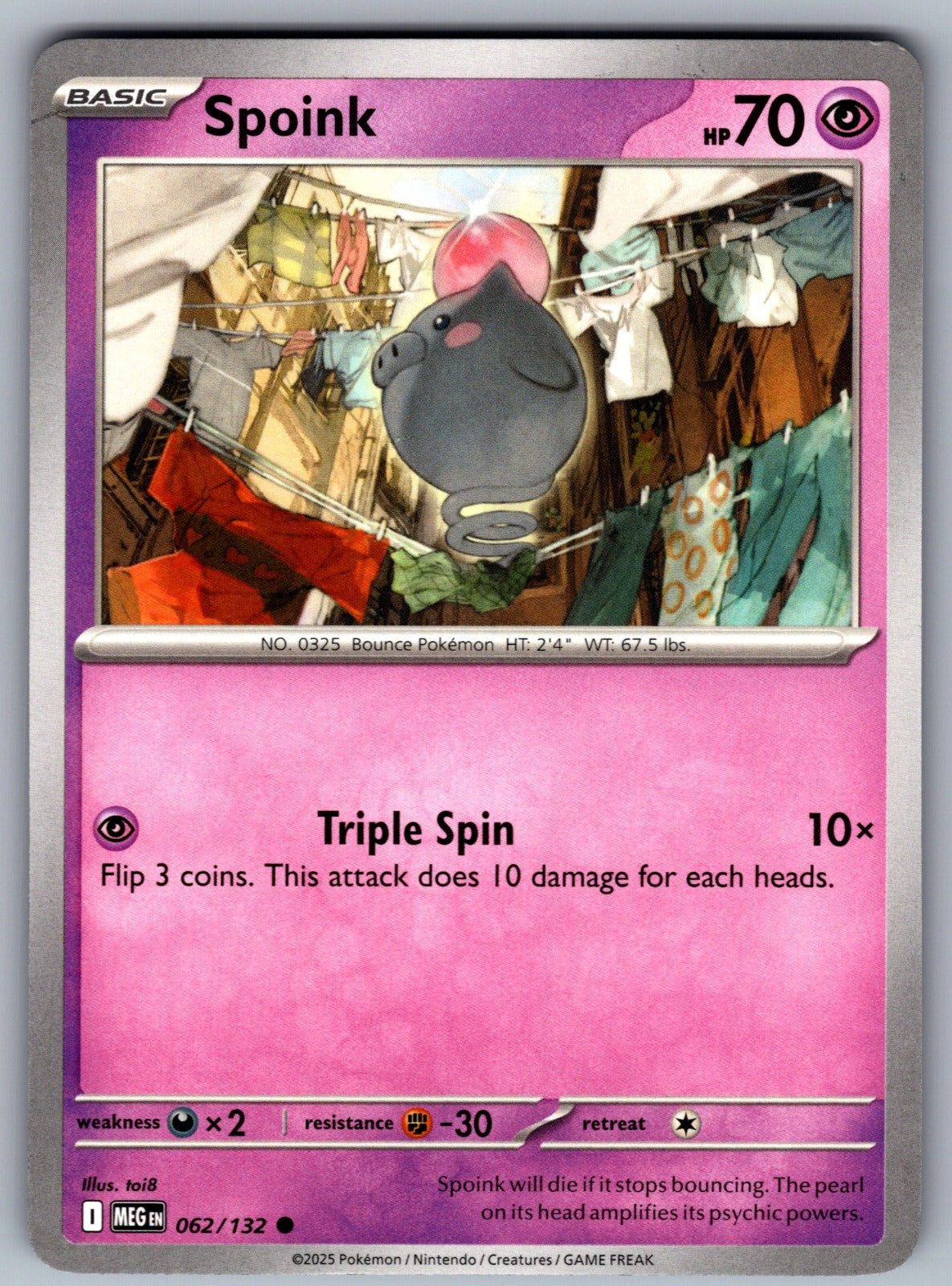 Spoink Common ME01: Mega Evolution 062/132 NM 2025