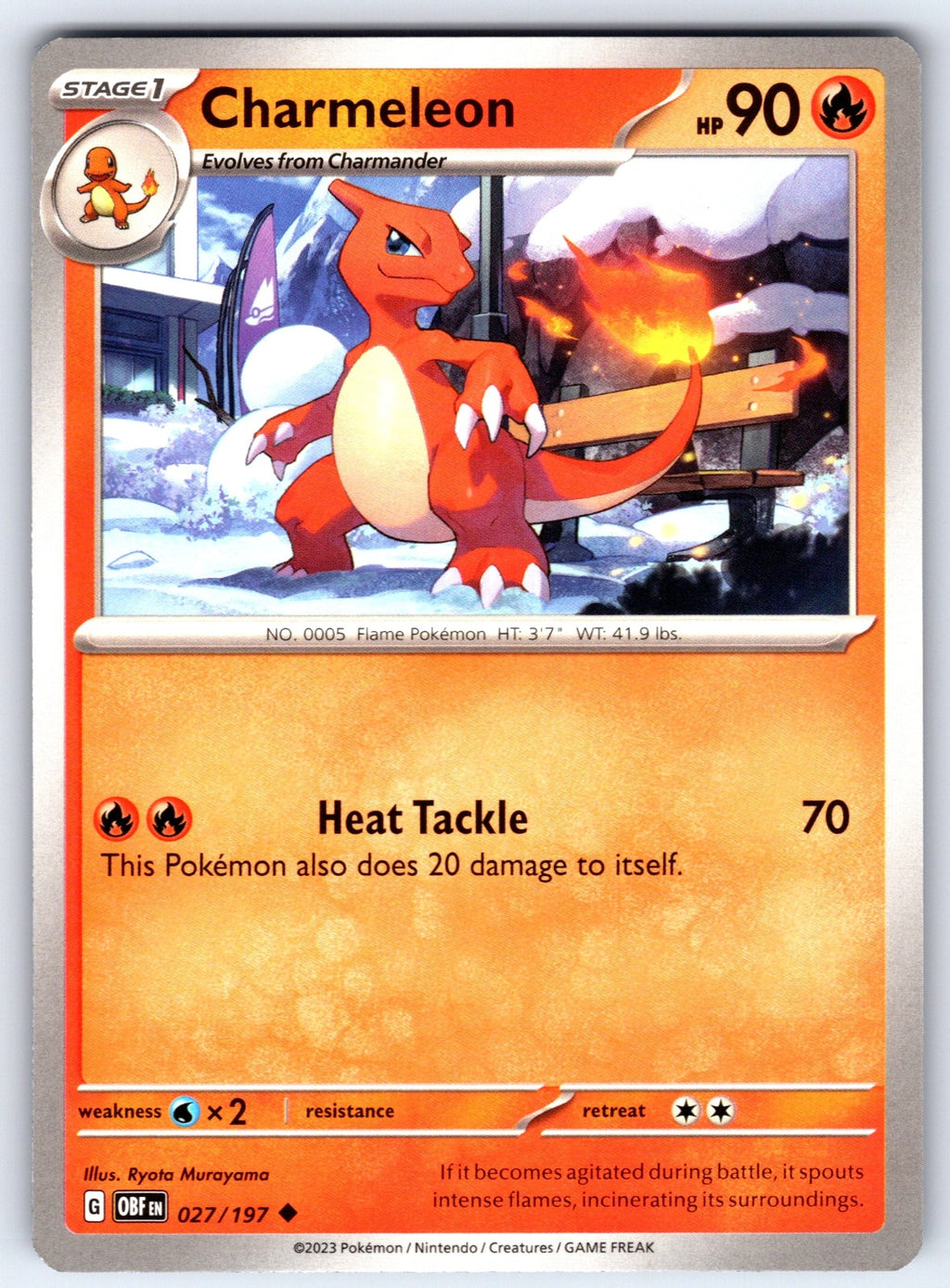 Charmeleon Uncommon SV03: Obsidian Flames 027/197 NM 2023