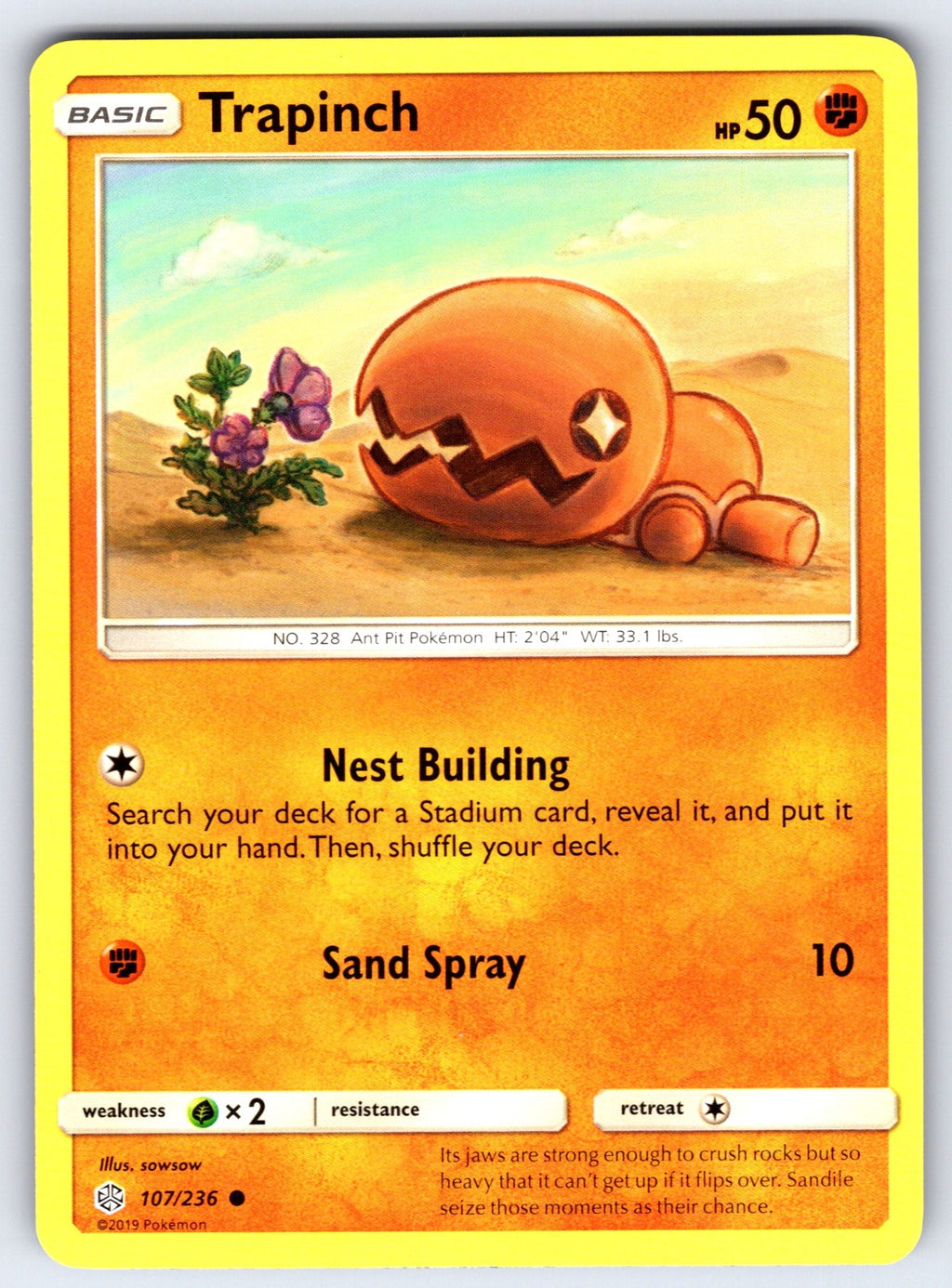 Trapinch Common SM - Cosmic Eclipse 107/236 NM 2019