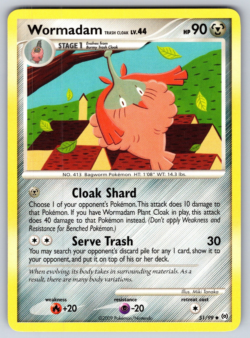 Wormadam Trash Cloak Uncommon Arceus 51/99 LP 2009