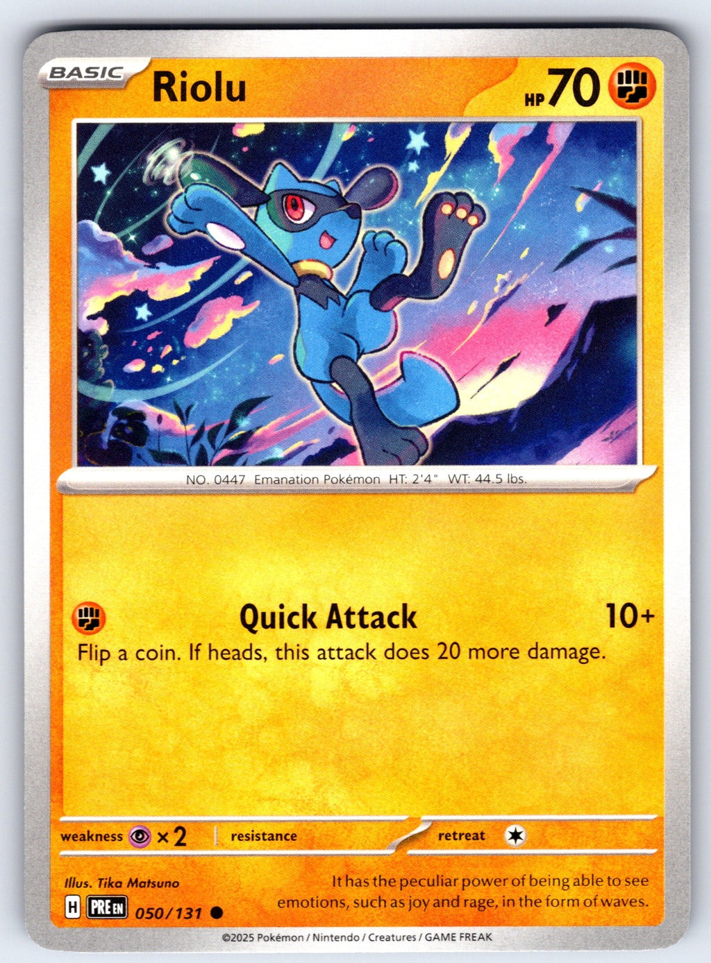 Riolu Common SV: Prismatic Evolutions 050/131 NM 2025