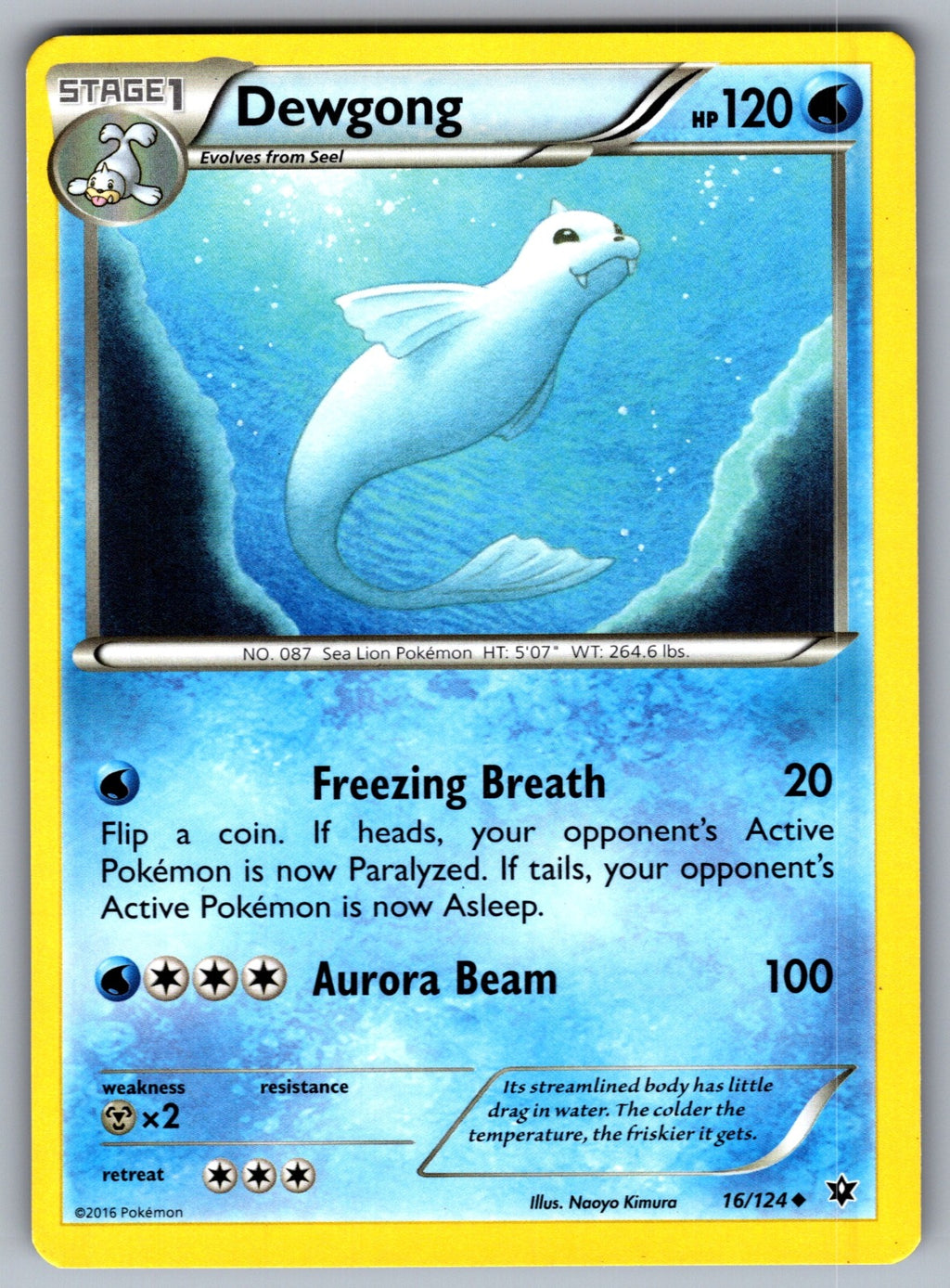 Dewgong Uncommon XY - Fates Collide 16/124 LP 2016