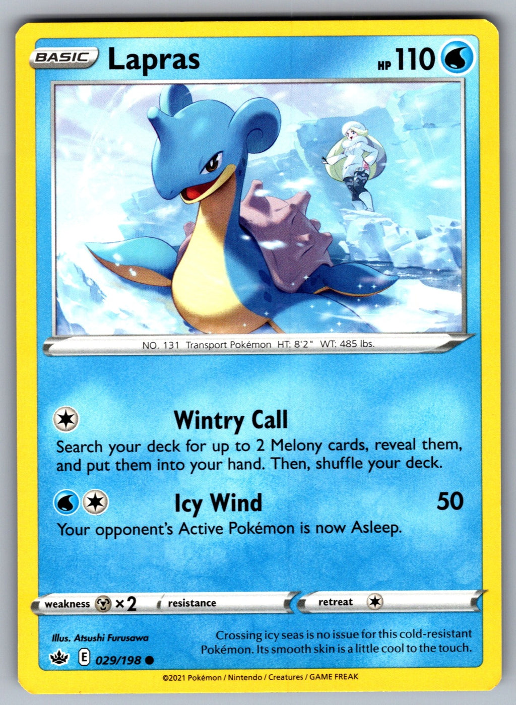 Lapras Common SWSH06: Chilling Reign 029/198 NM 2021