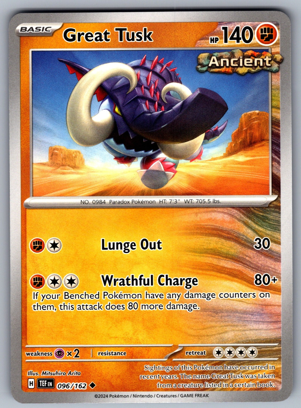 Great Tusk Uncommon SV05: Temporal Forces 096/162 NM 2024