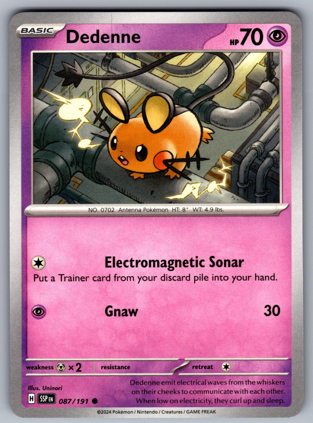 Dedenne Common SV08: Surging Sparks 087/191 NM 2024