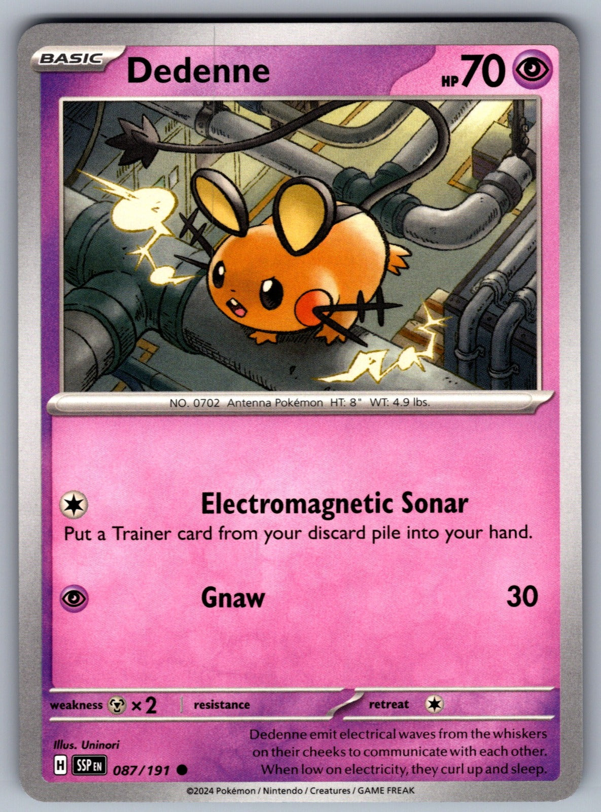 Dedenne Common SV08: Surging Sparks 087/191 NM 2024