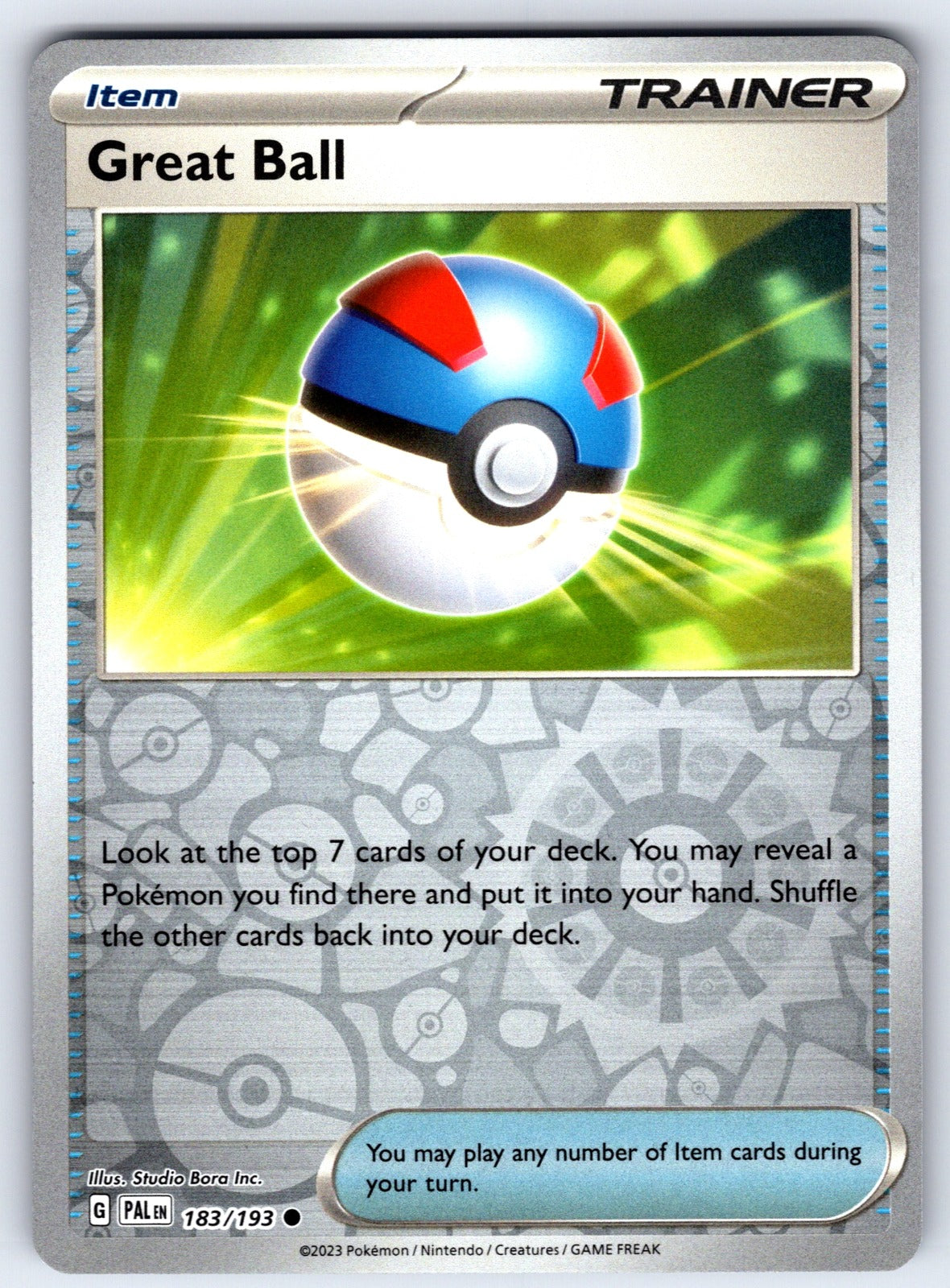 Great Ball Reverse Holo Common SV02: Paldea Evolved 183/193 NM 2023