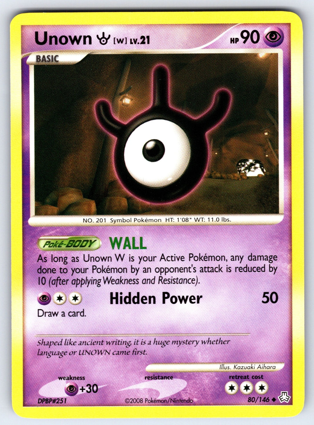Unown (W) Uncommon Legends Awakened 80/146 LP 2008
