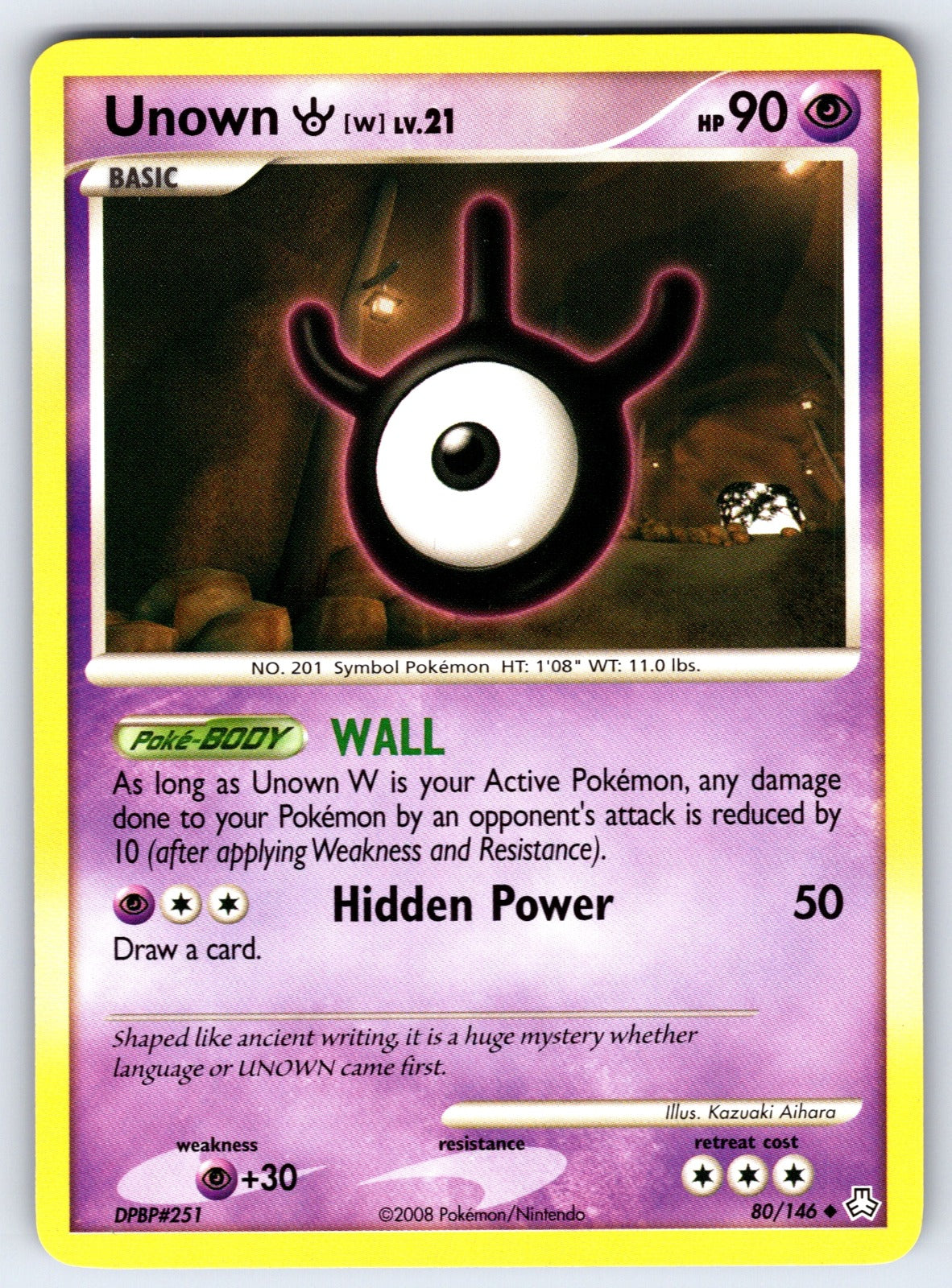 Unown (W) Uncommon Legends Awakened 80/146 LP 2008