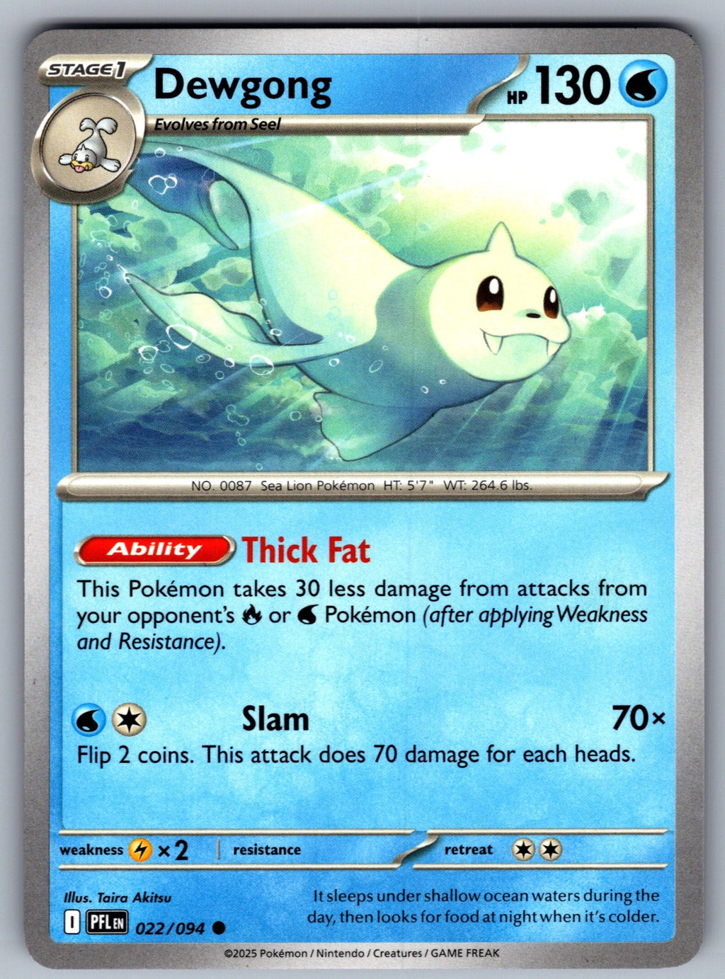 Dewgong Common ME02: Phantasmal Flames 022/094 NM 2025