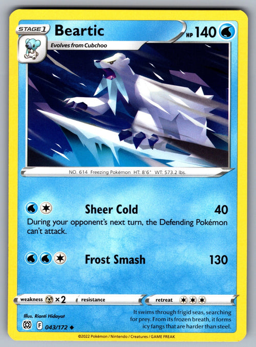 Beartic Uncommon SWSH09: Brilliant Stars 043/172 NM 2022