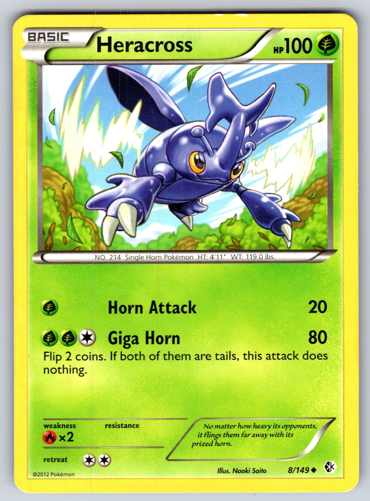 Heracross Uncommon Boundaries Crossed 8/149 LP 2012