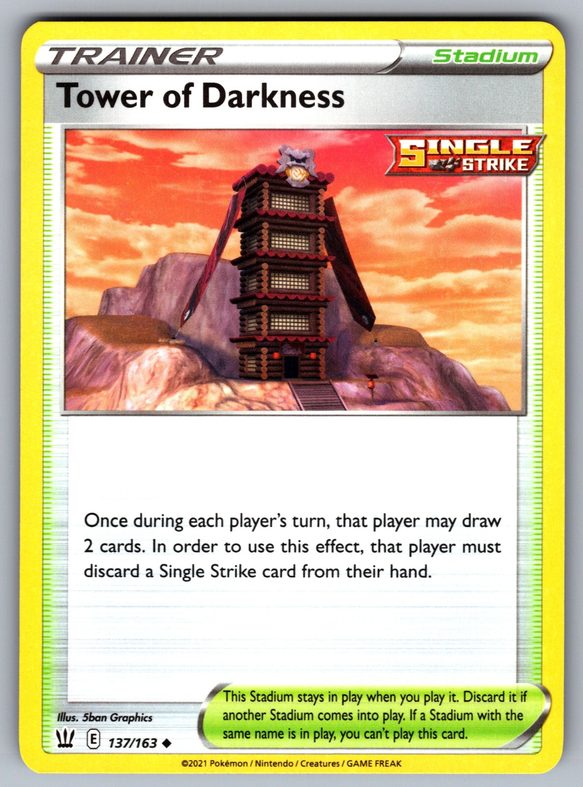 Tower of Darkness Uncommon SWSH05: Battle Styles 137/163 NM 2021