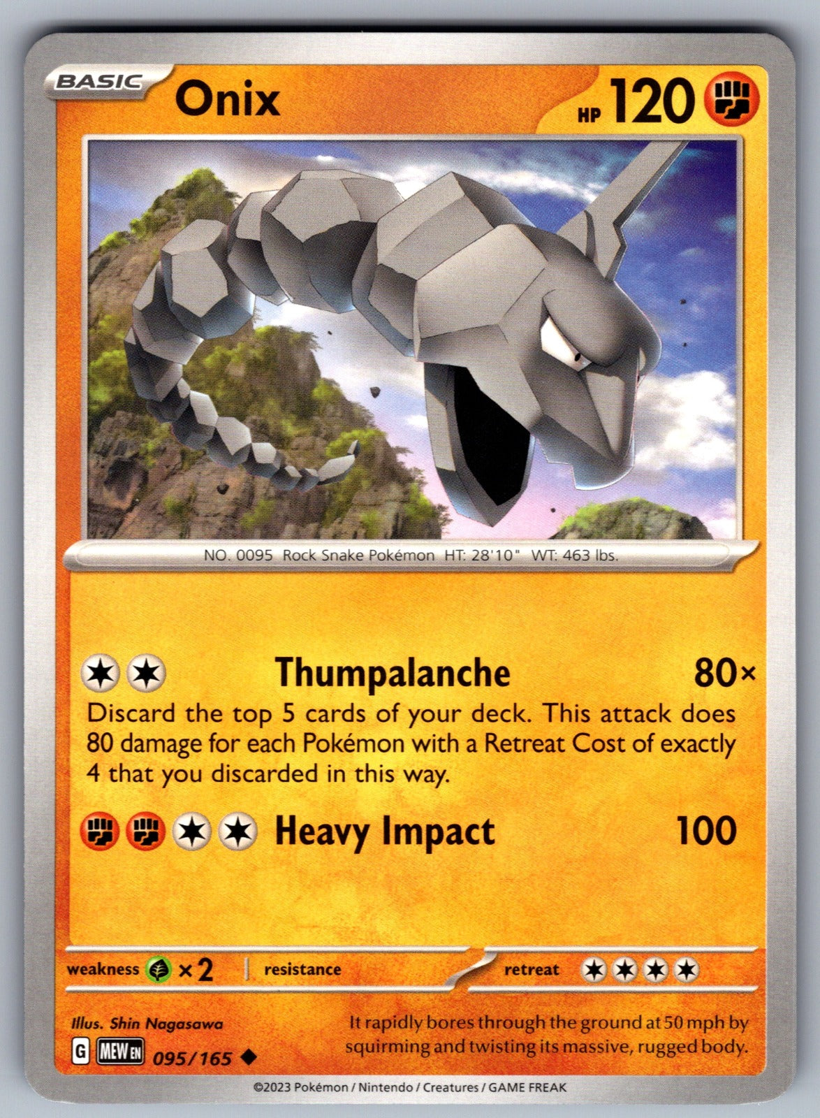 Onix Uncommon SV: Scarlet & Violet 151 095/165 NM 2023