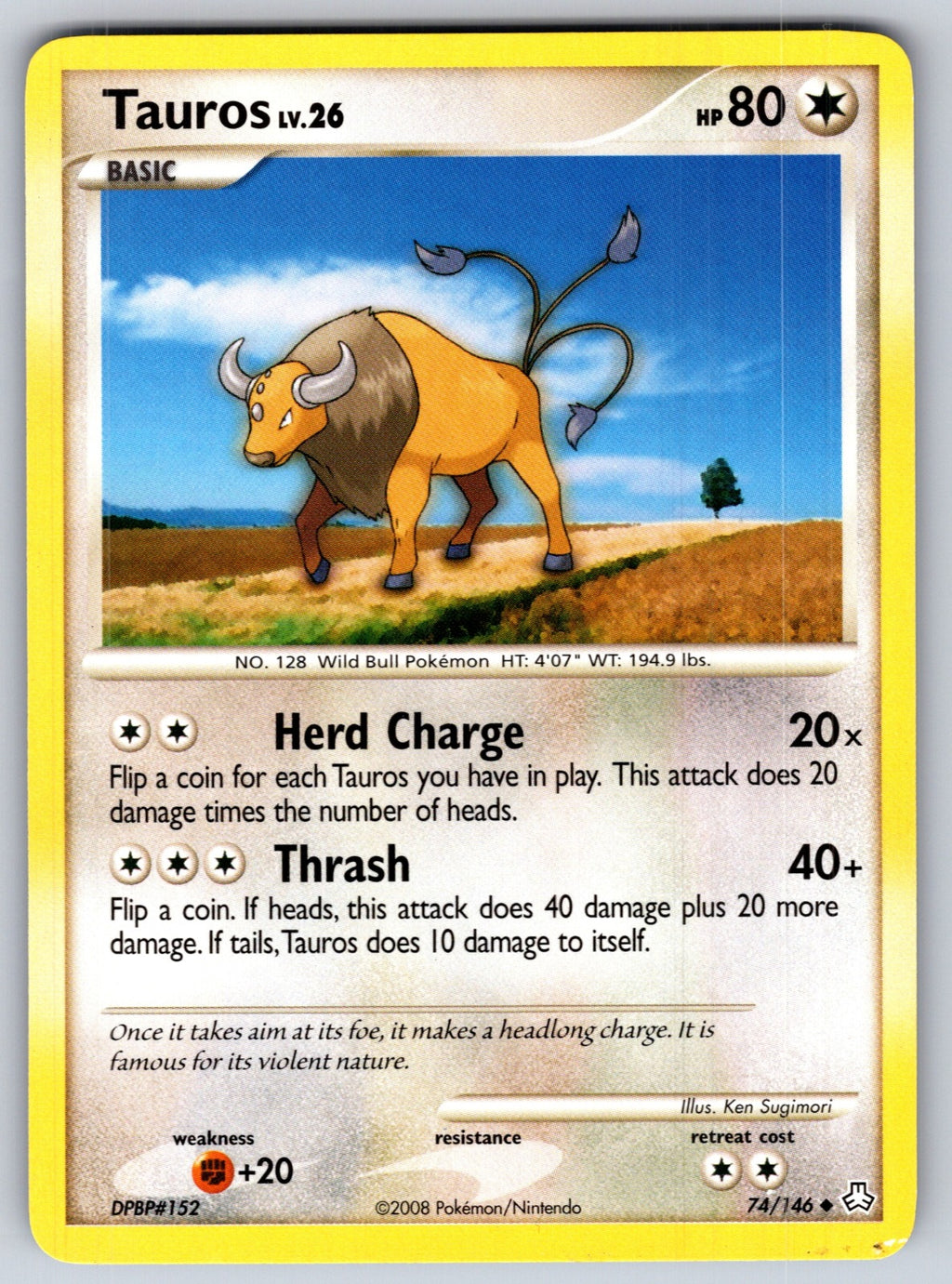 Tauros Uncommon Legends Awakened 74/146 LP 2008