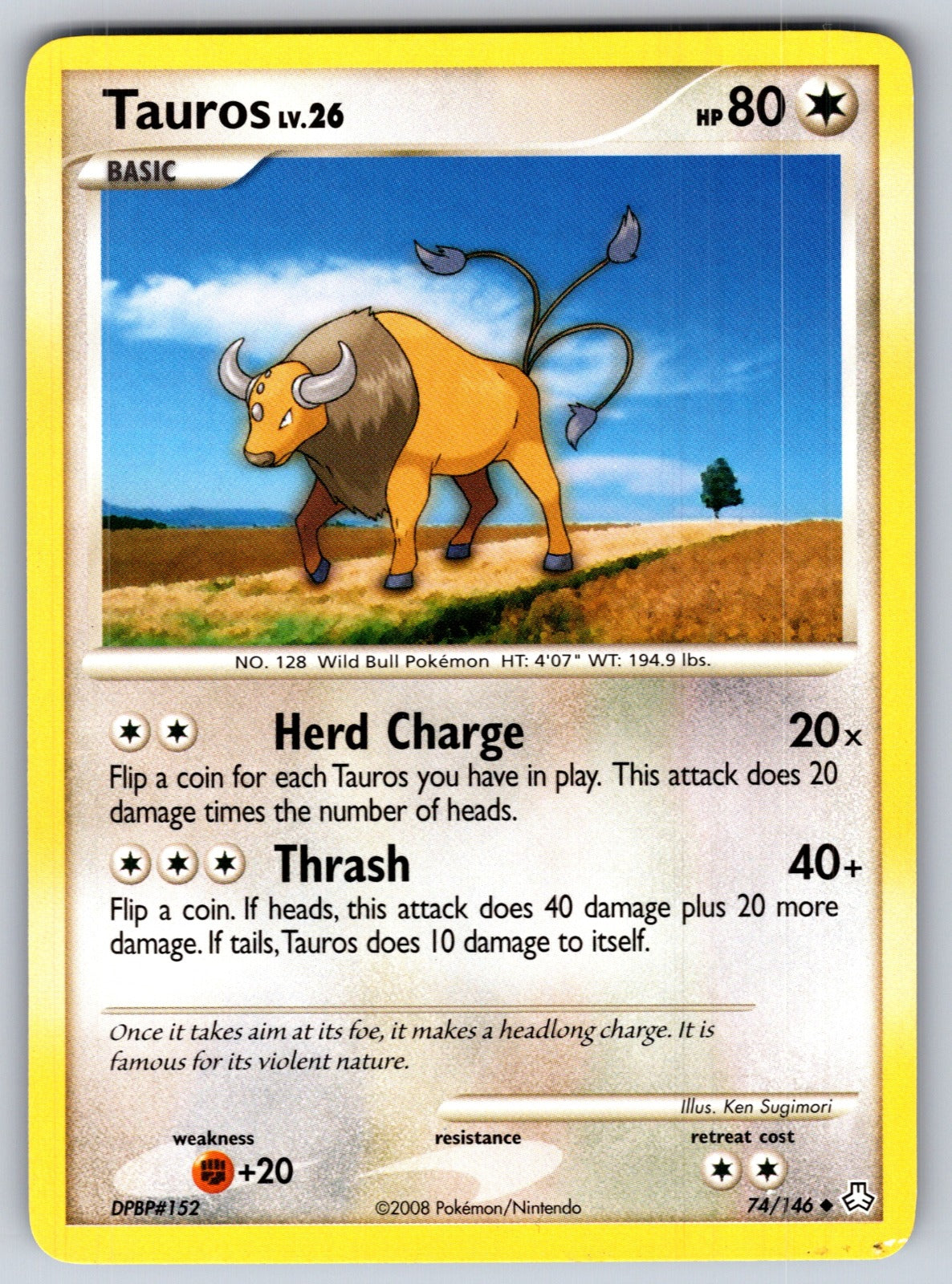Tauros Uncommon Legends Awakened 74/146 LP 2008