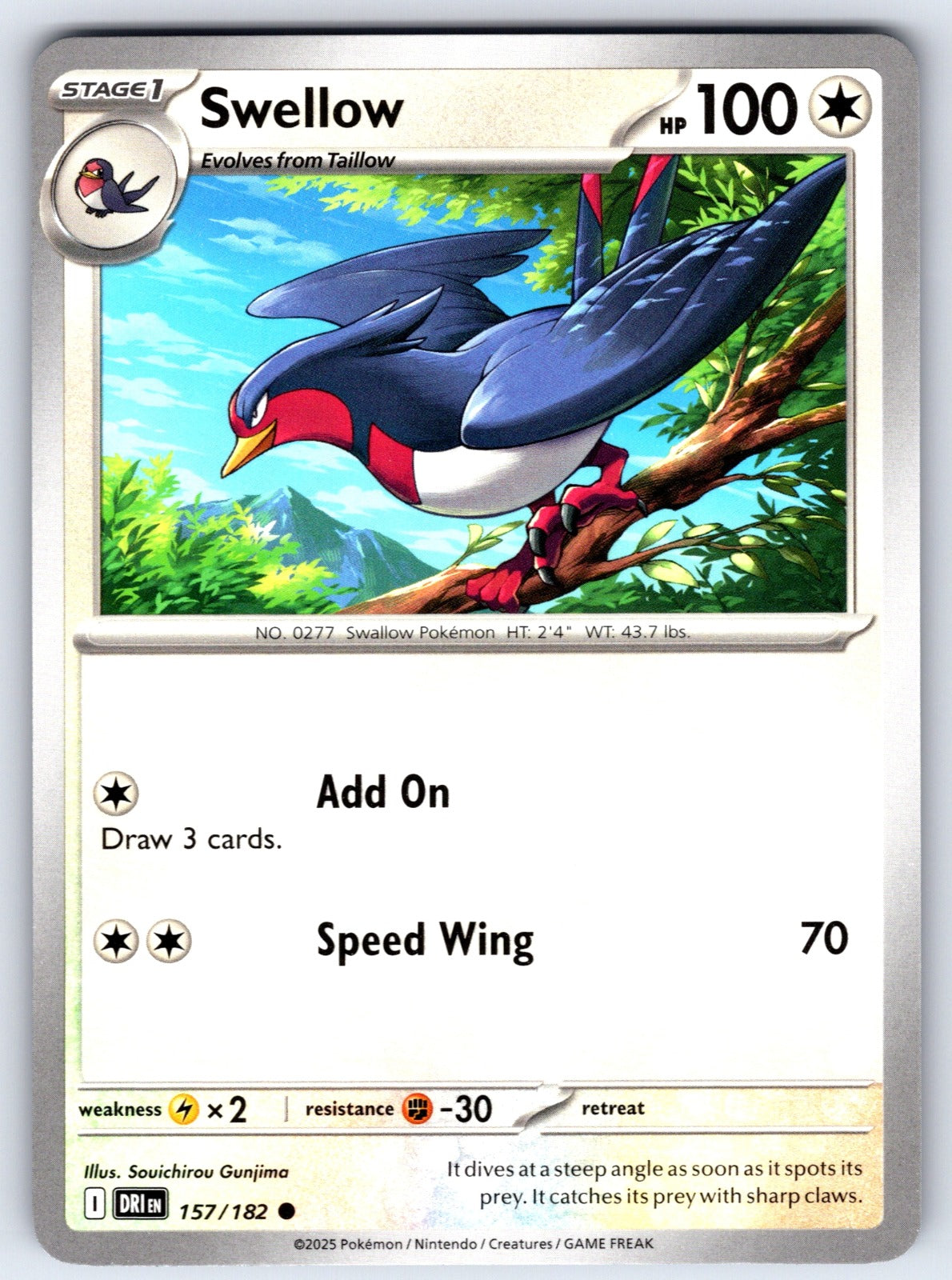 Swellow Common SV10: Destined Rivals 157/182 NM 2025