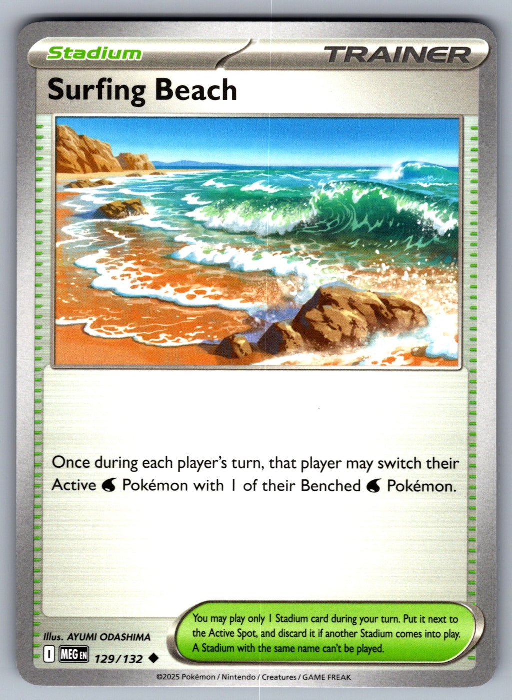 Surfing Beach Uncommon ME01: Mega Evolution 129/132 NM 2025