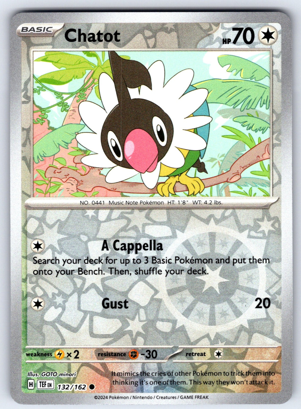 Chatot Reverse Holo Common SV05: Temporal Forces 132/162 NM 2024