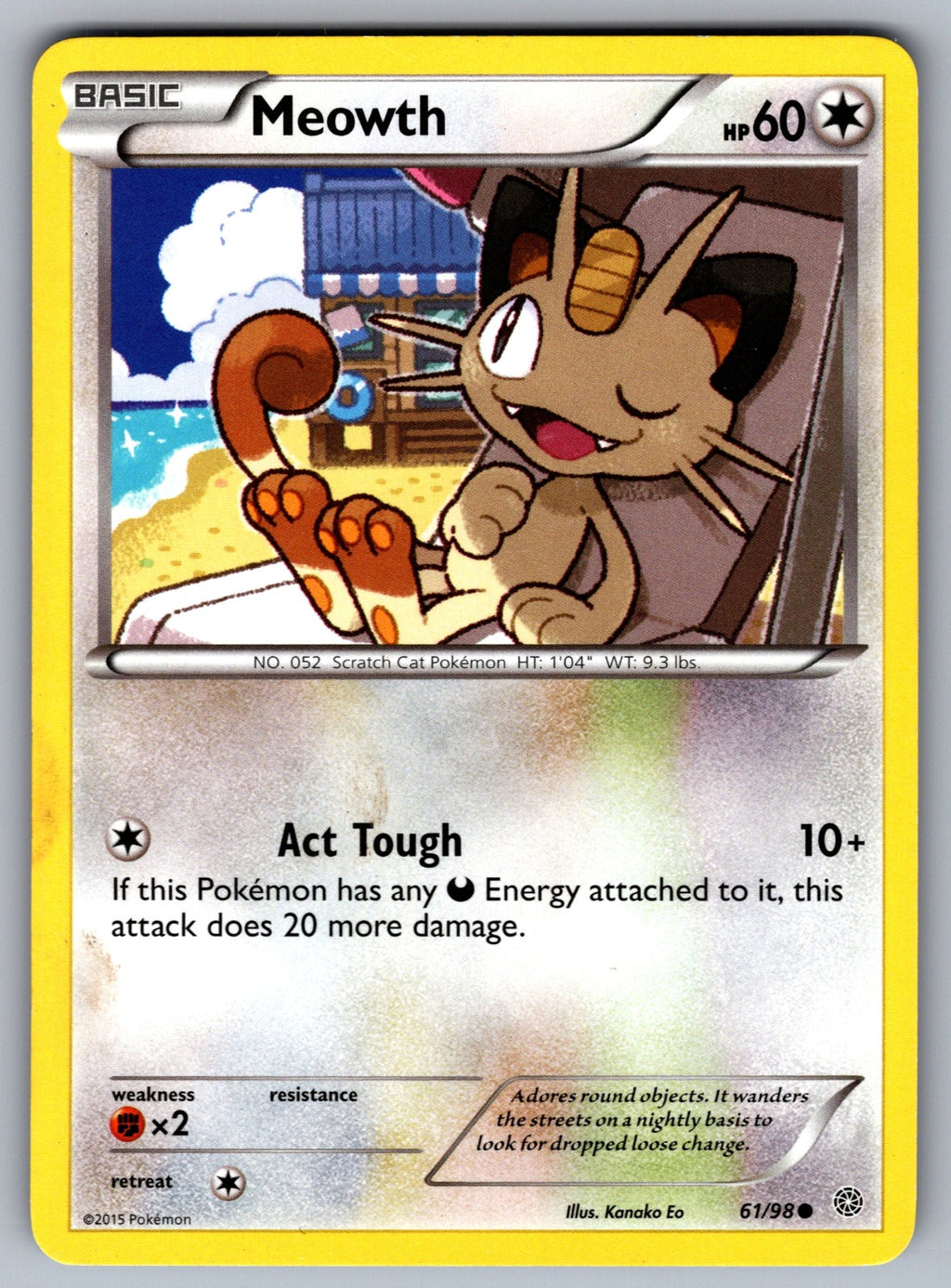 Meowth Common XY - Ancient Origins 61/98 LP 2015