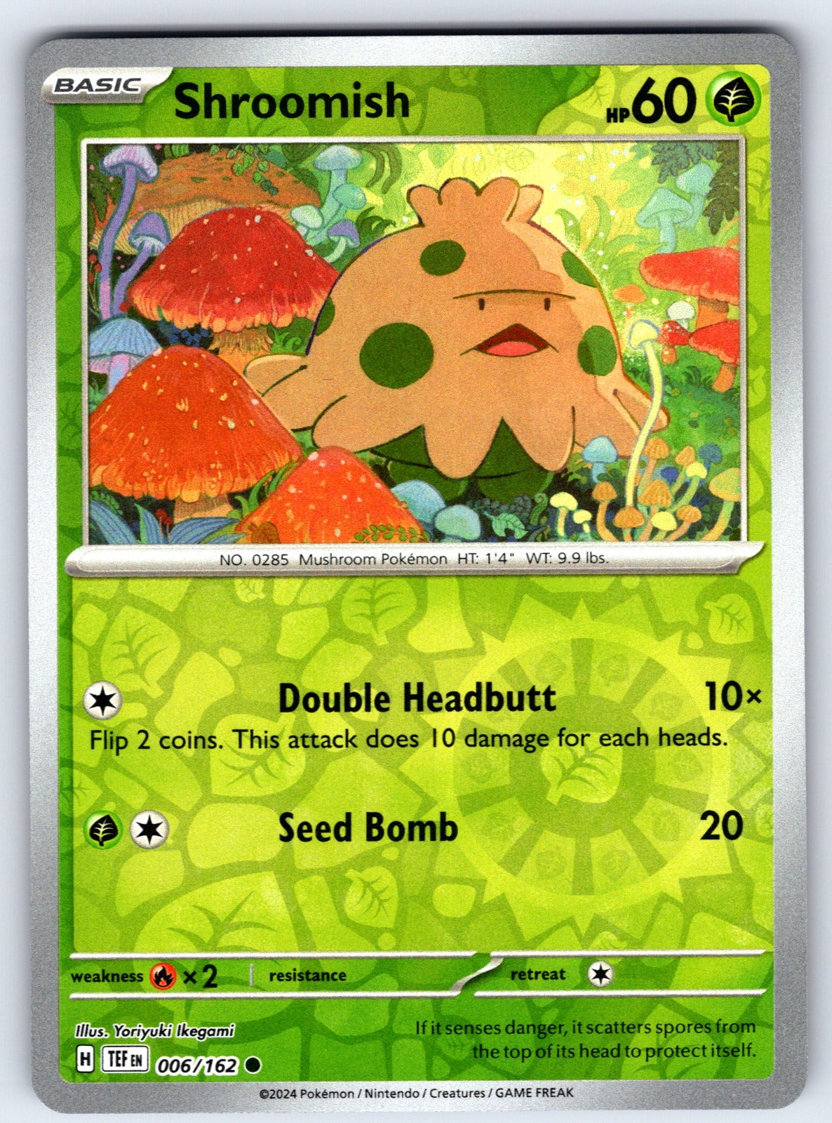 Shroomish Reverse Holo Common SV05: Temporal Forces 006/162 NM 2024