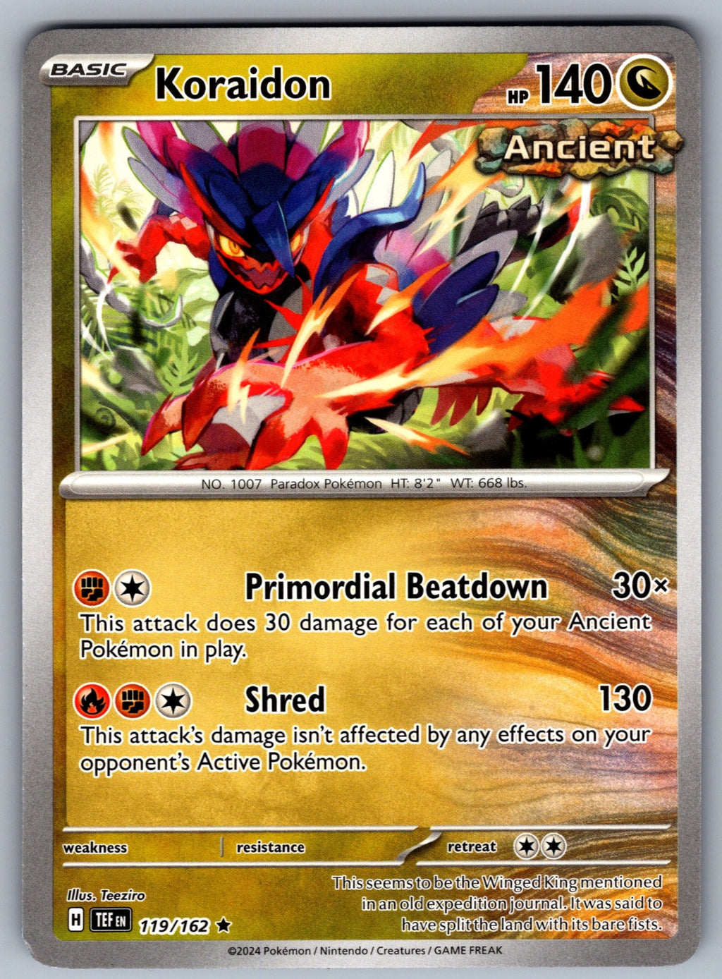Koraidon Rare Deck Exclusives 119/162 NM 2016