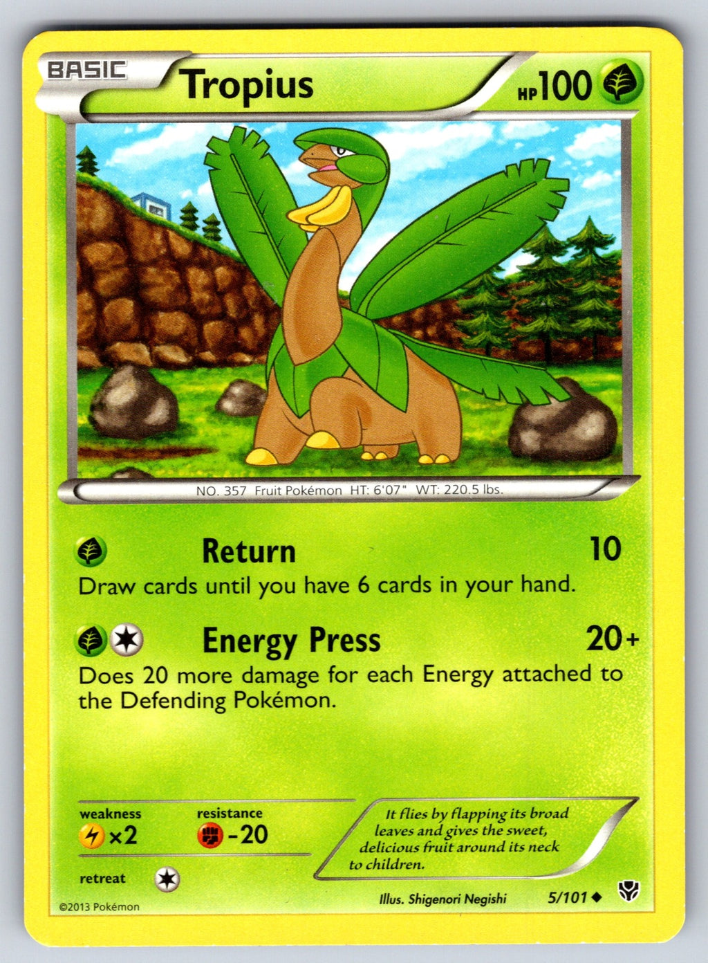 Tropius Uncommon Plasma Blast 5/101 LP 2013