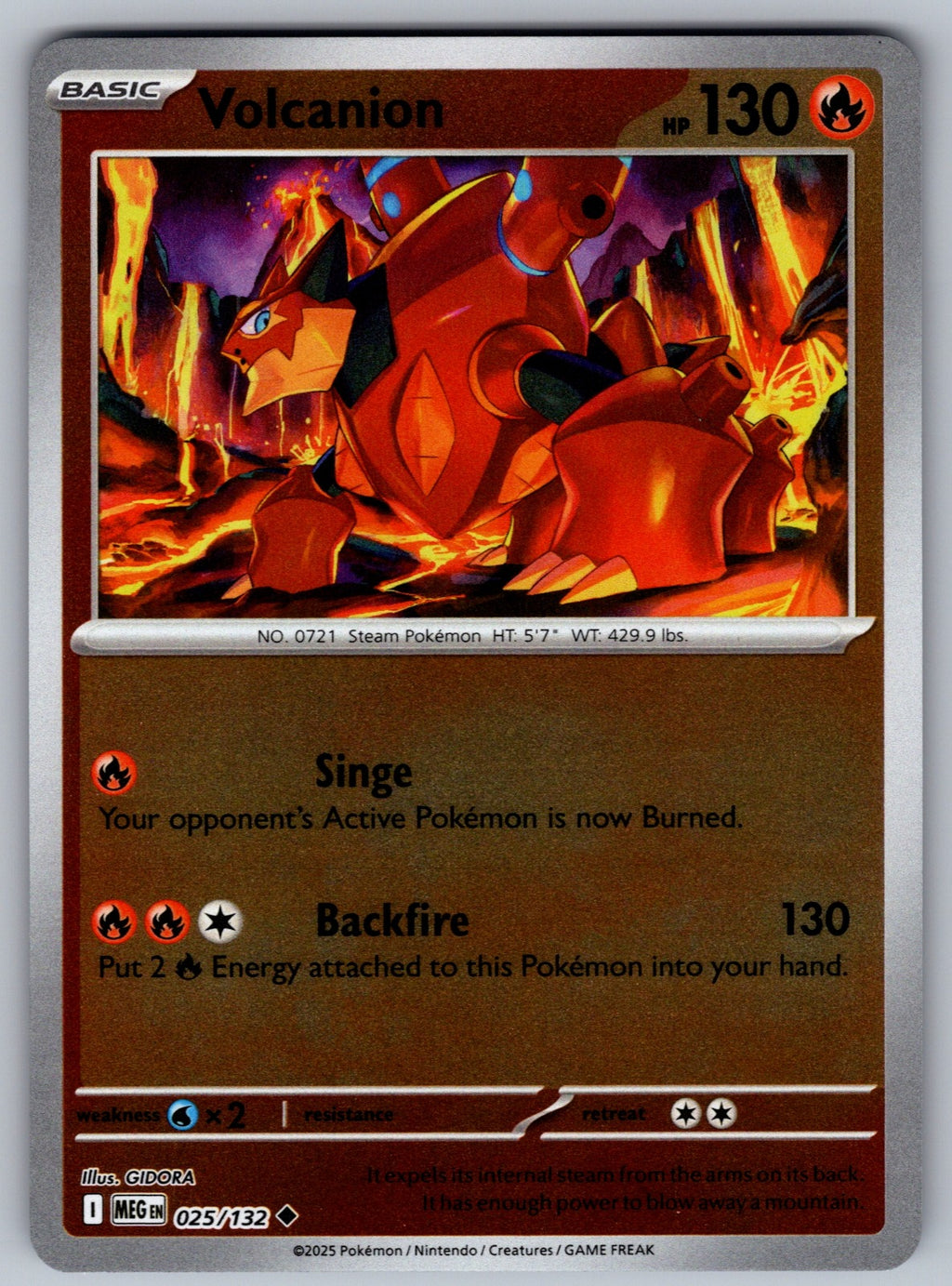 Volcanion Uncommon ME01: Mega Evolution 025/132 NM 2025