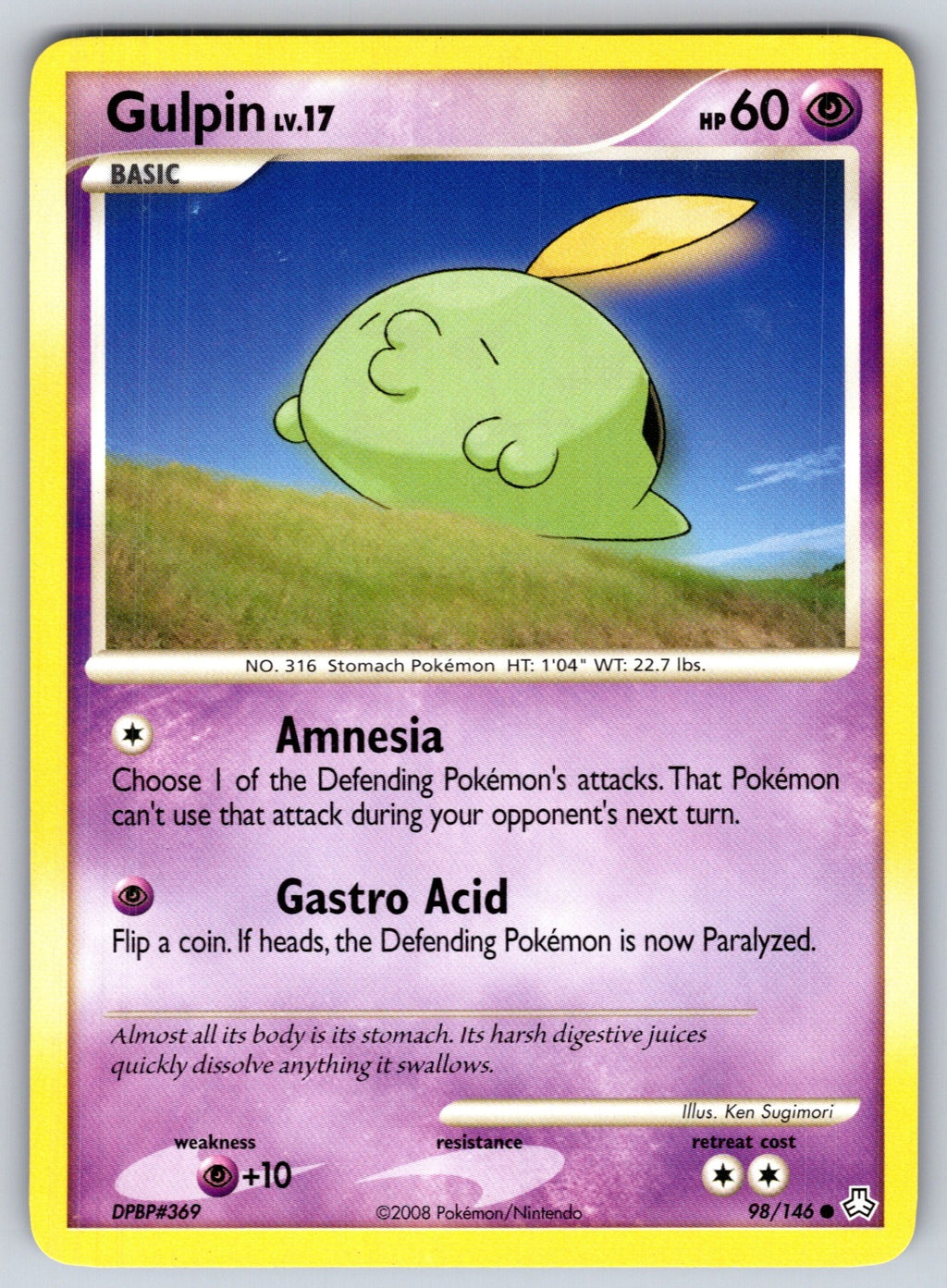 Gulpin Common Legends Awakened 98/146 LP 2008