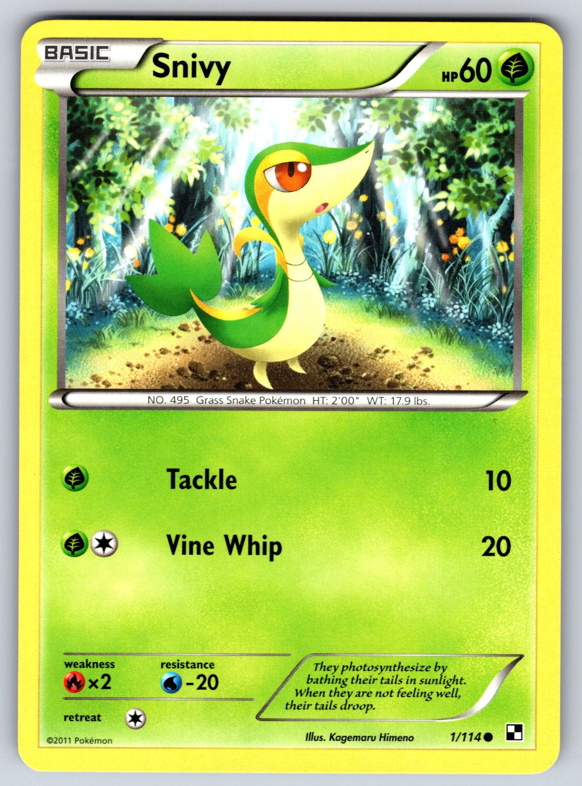 Snivy (1) Common Black and White 1/114 LP 2011