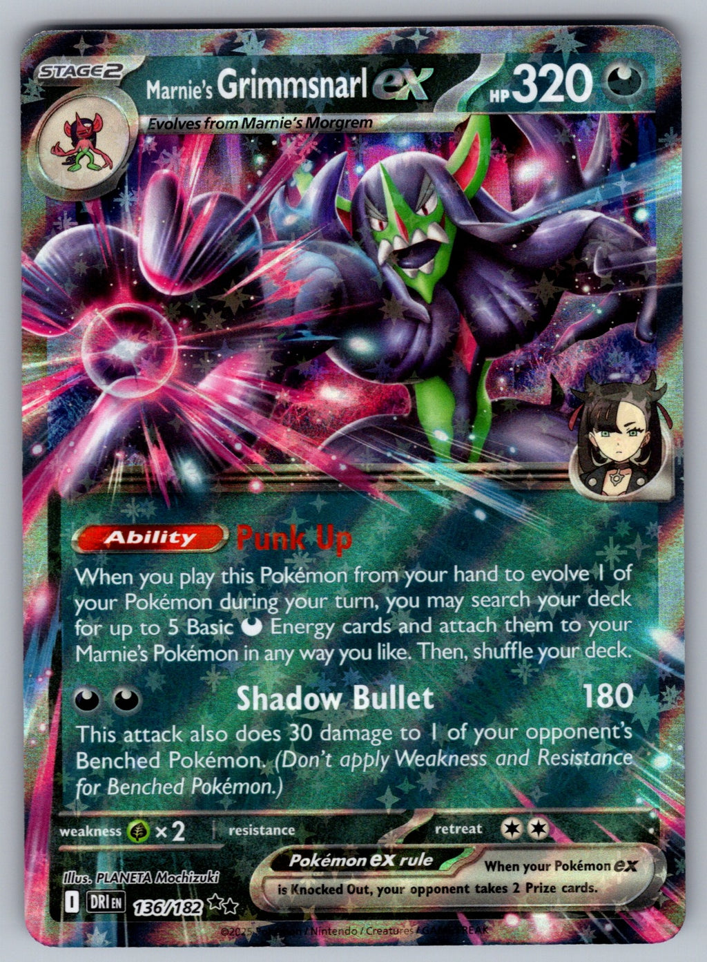 Marnie's Grimmsnarl ex Holo Double Rare SV10: Destined Rivals 136/182 NM 2025