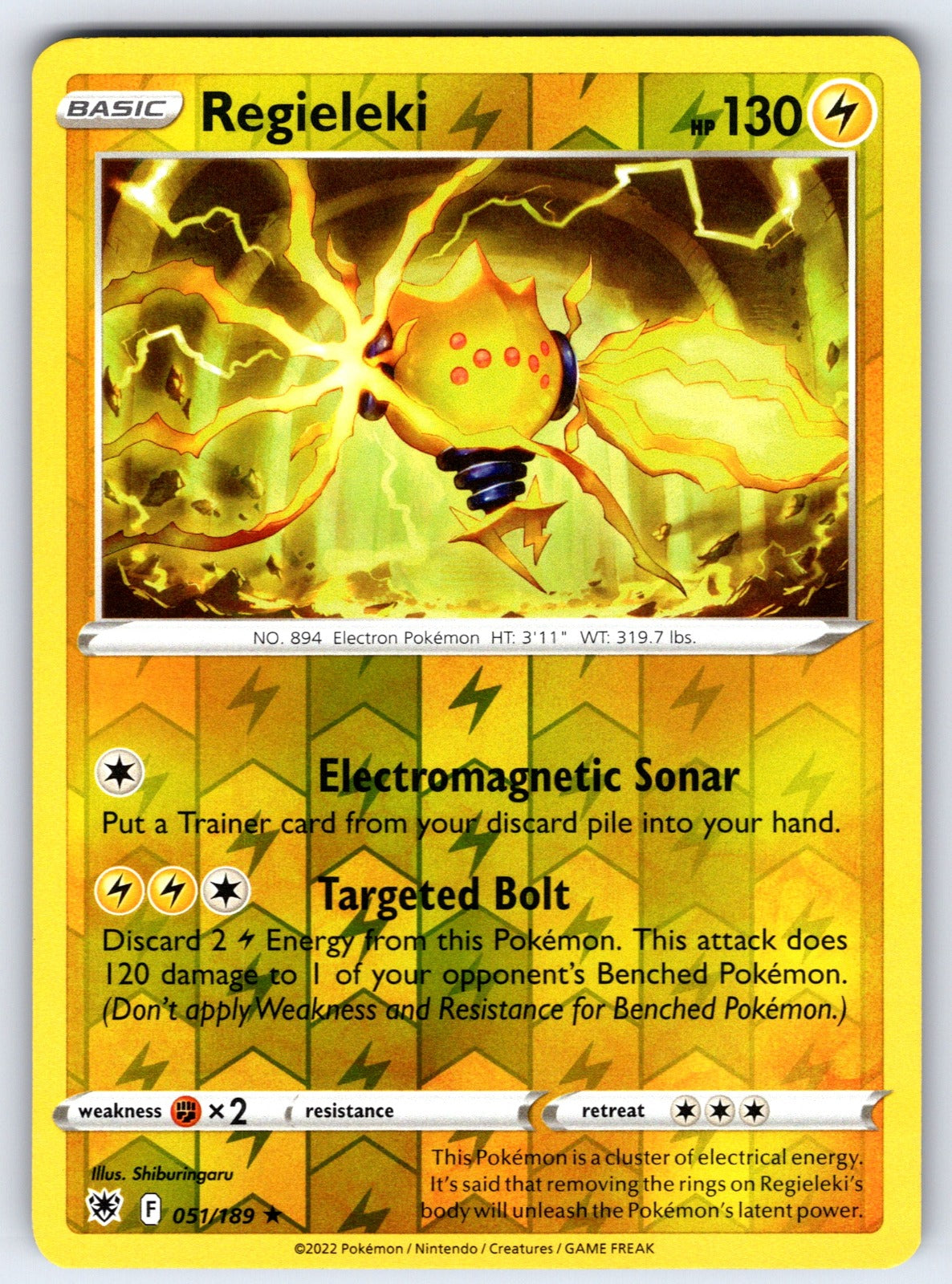 Regieleki Reverse Holo Rare SWSH10: Astral Radiance 051/189 NM 2022