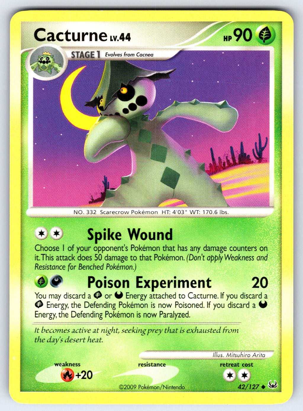 Cacturne Uncommon Platinum 42/127 LP 2009