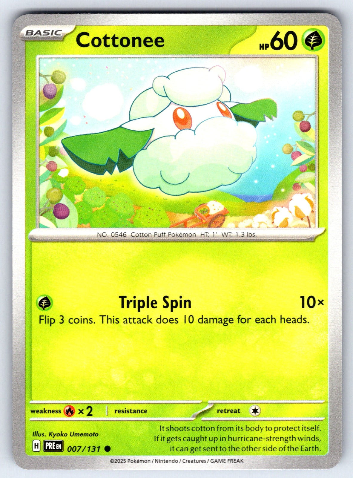 Cottonee Common SV: Prismatic Evolutions 007/131 NM 2025