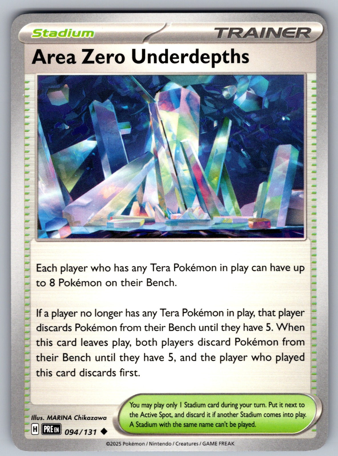 Area Zero Underdepths Uncommon SV: Prismatic Evolutions 094/131 NM 2025