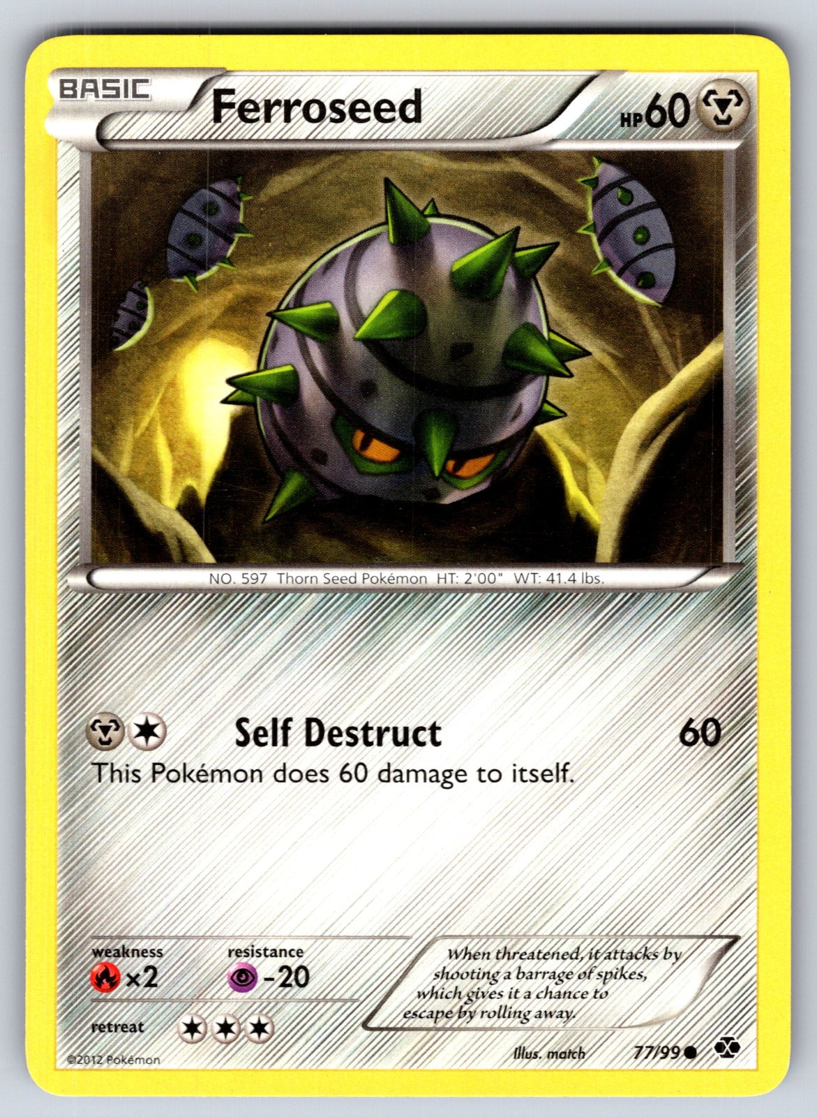Ferroseed Common Next Destinies 77/99 LP 2012