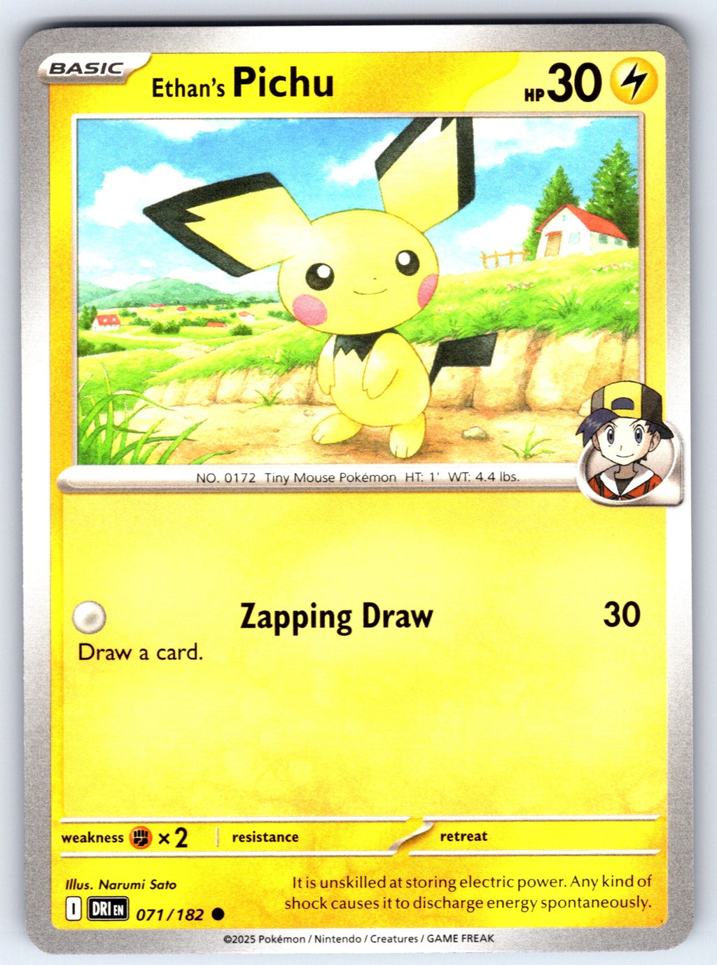 Ethan's Pichu Common SV10: Destined Rivals 071/182 NM 2025