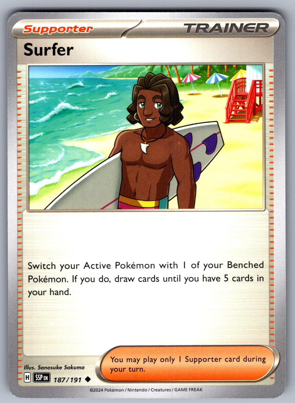 Surfer Uncommon SV08: Surging Sparks 187/191 NM 2024