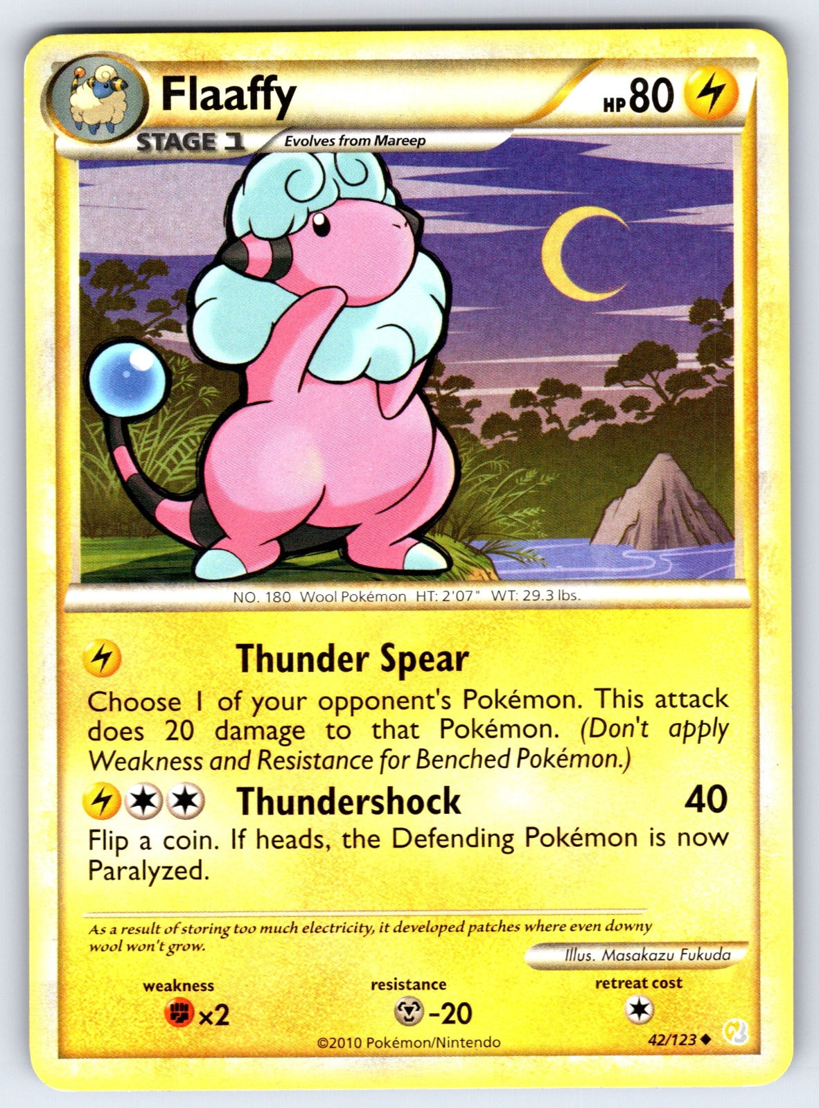 Flaaffy Uncommon HeartGold SoulSilver 42/123 LP 2010