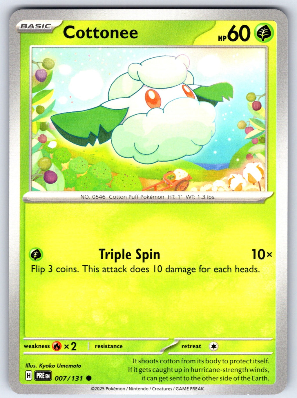 Cottonee Common SV: Prismatic Evolutions 007/131 NM 2025