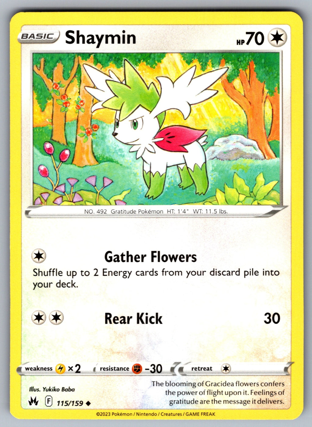 Shaymin Uncommon SWSH: Crown Zenith 115/159 NM 2023