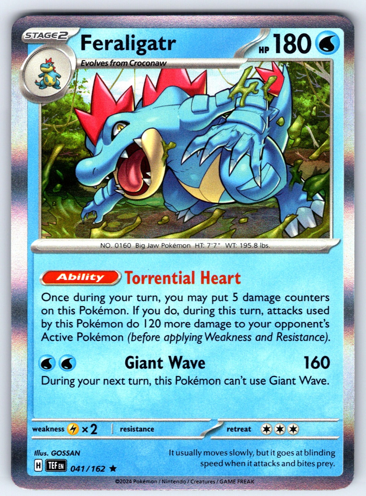 Feraligatr Holo Rare SV05: Temporal Forces 041/162 NM 2024