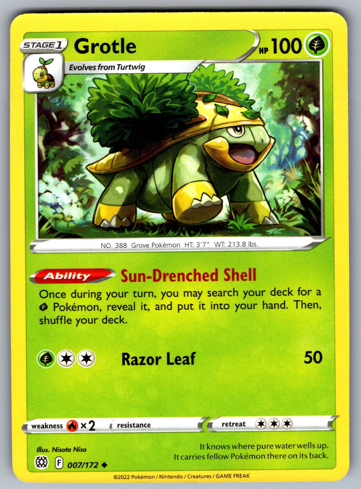 Grotle Uncommon SWSH09: Brilliant Stars 007/172 NM 2022